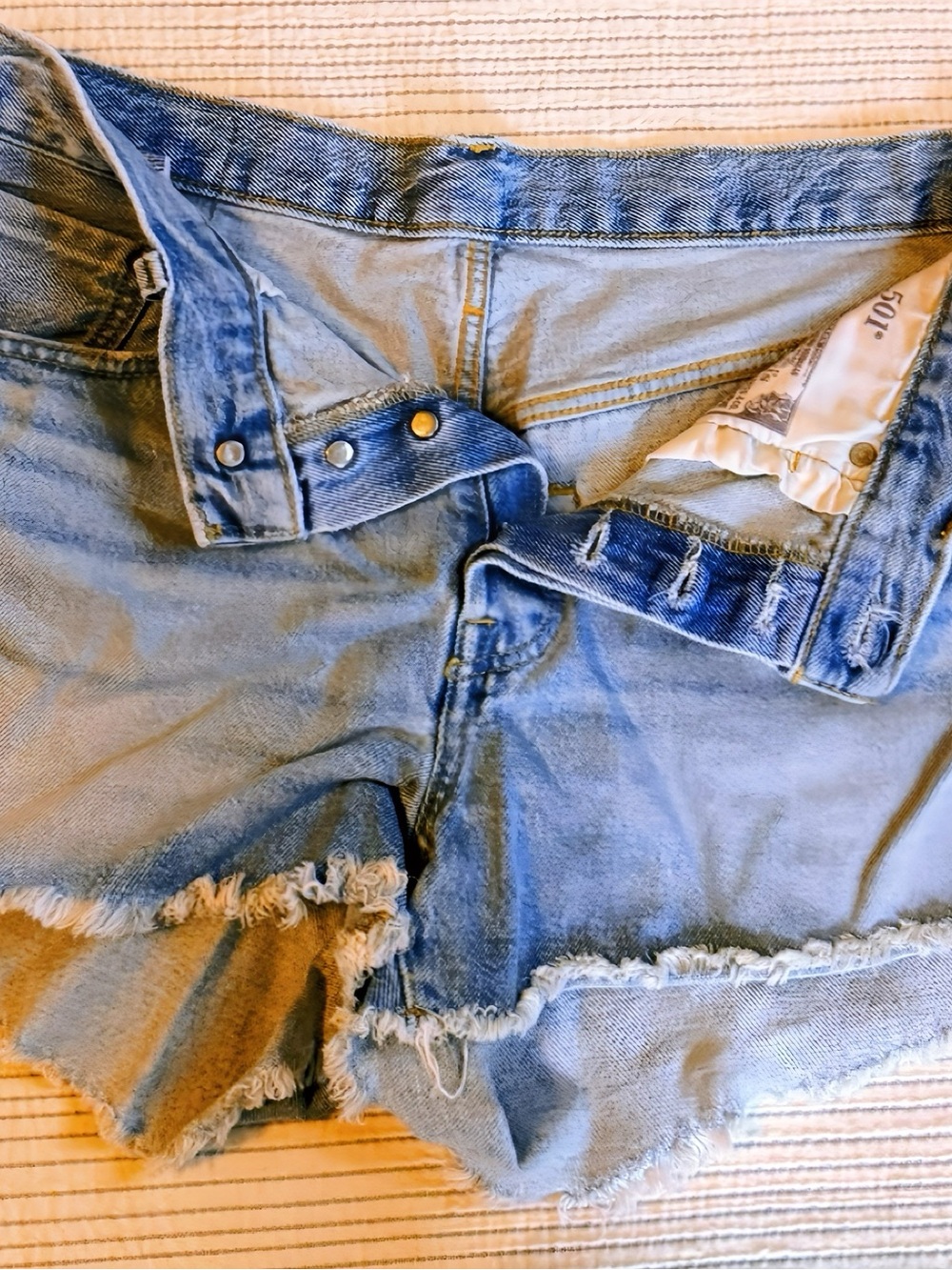 Levi's Light Blue Distressed Cutoff Denim Shorts